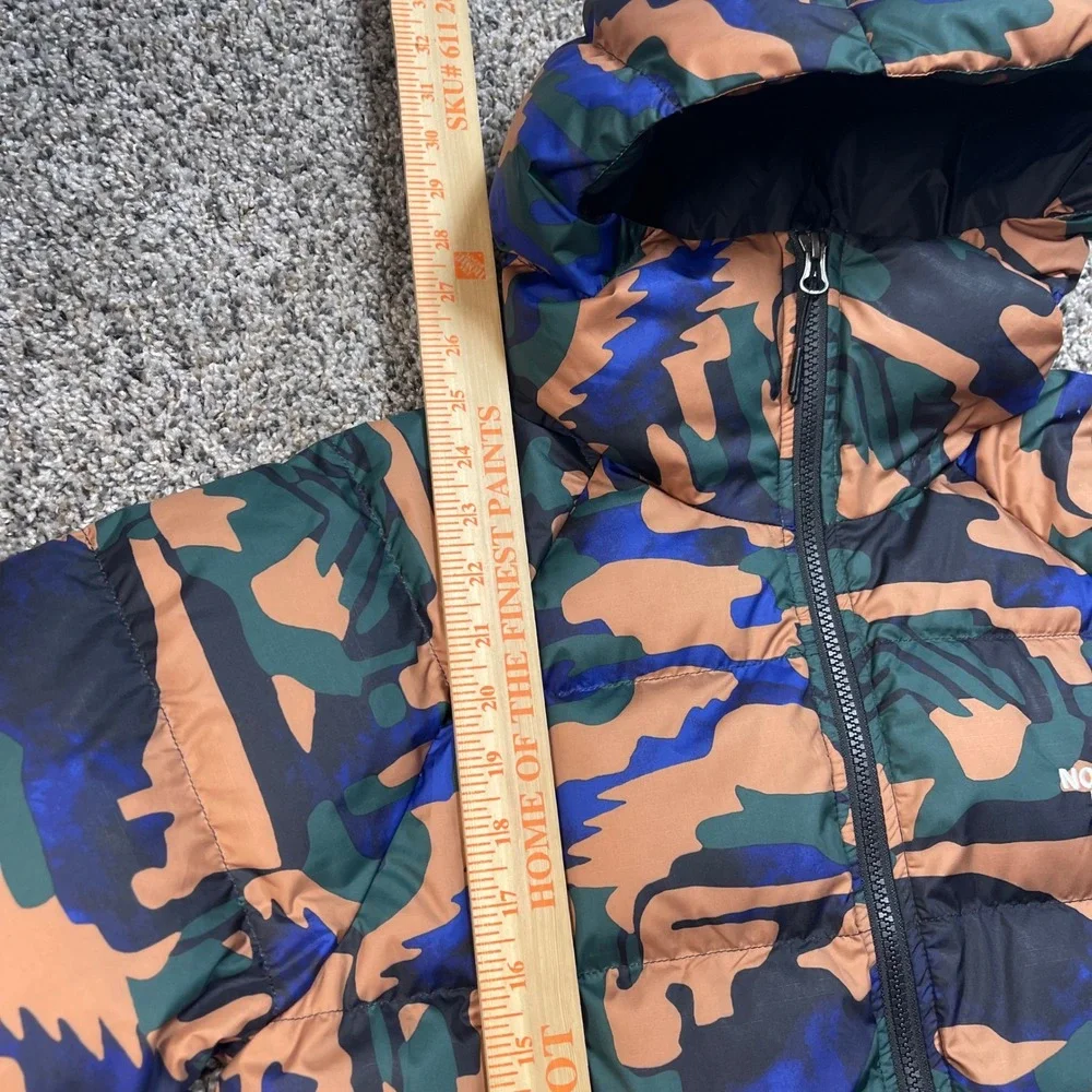 The North Face Men's S 600 Down‎ Puffer Jacket Camo Blue Brown Hooded NF0A5GGE